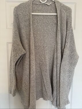 Garage Open-Front Knit Cardigan - Light Gray